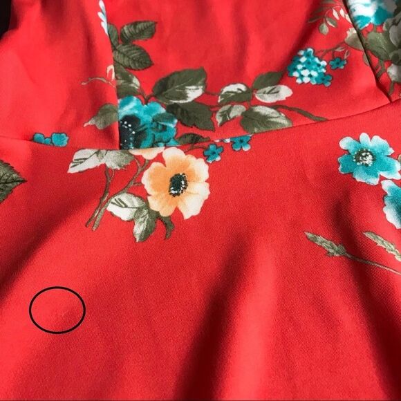 NWT Aqua Brand Coral Fit & Flare Floral Dress Size Large - Picture 7 of 7